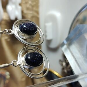 Blue sandstone earrings